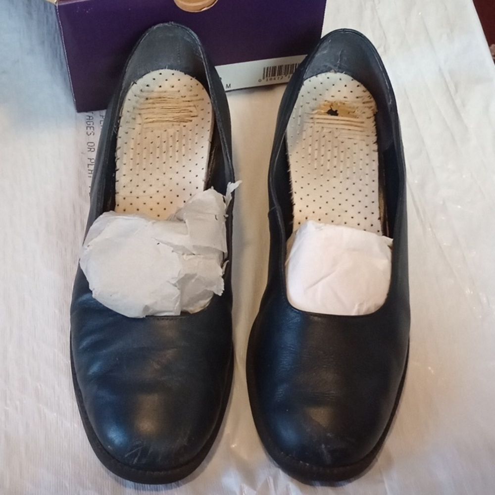 Mixed blue size 9 women's flat leather shoes